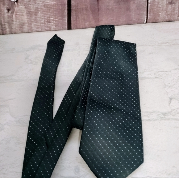 Vintage Golden Clasp By Prince Consort Blue Swiss Dots Men's Necktie - Picture 2 of 11